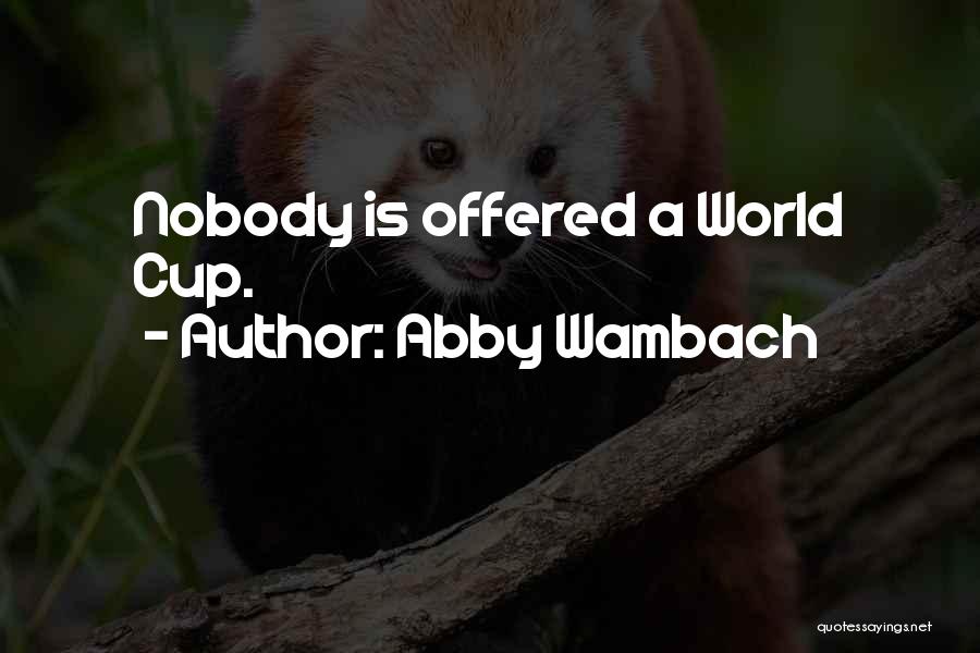 Abby Wambach Quotes: Nobody Is Offered A World Cup.