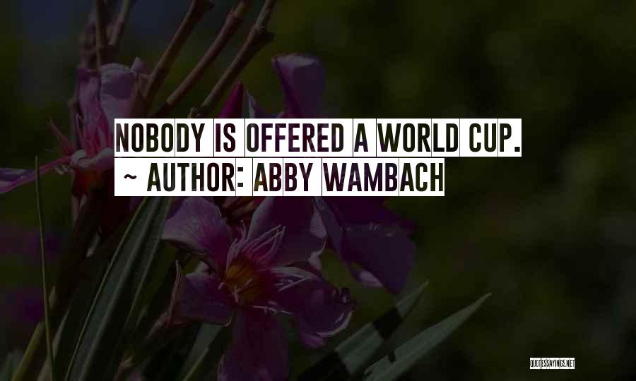 Abby Wambach Quotes: Nobody Is Offered A World Cup.