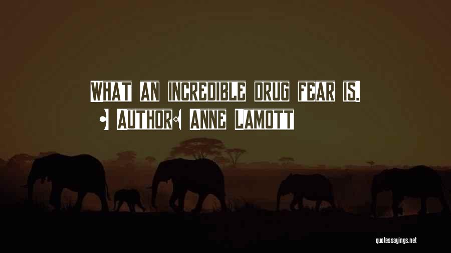 Anne Lamott Quotes: What An Incredible Drug Fear Is.