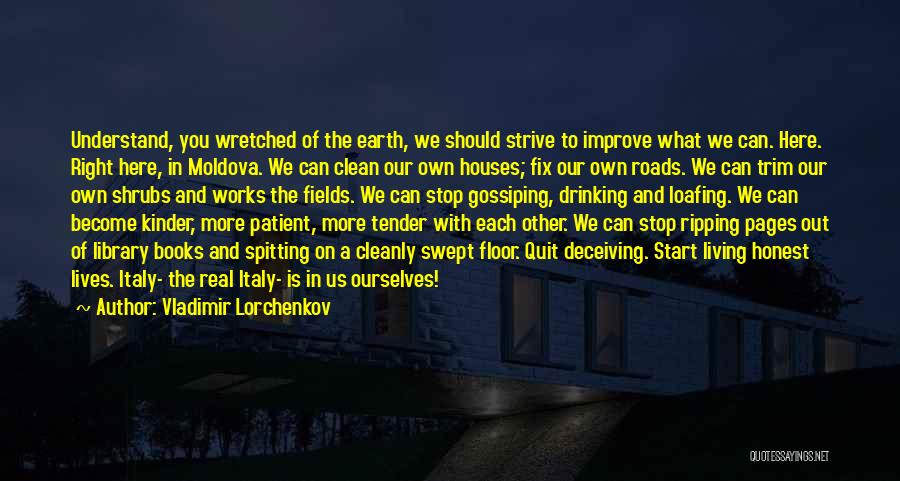 Vladimir Lorchenkov Quotes: Understand, You Wretched Of The Earth, We Should Strive To Improve What We Can. Here. Right Here, In Moldova. We