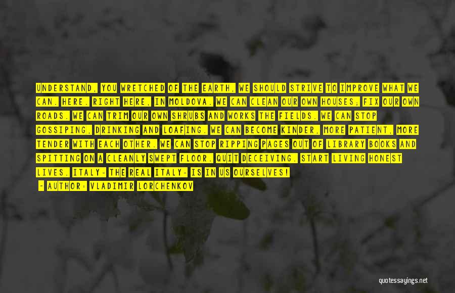 Vladimir Lorchenkov Quotes: Understand, You Wretched Of The Earth, We Should Strive To Improve What We Can. Here. Right Here, In Moldova. We