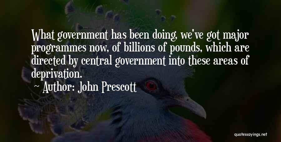 John Prescott Quotes: What Government Has Been Doing, We've Got Major Programmes Now, Of Billions Of Pounds, Which Are Directed By Central Government