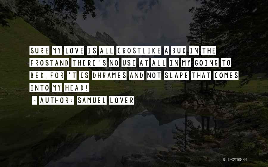 Samuel Lover Quotes: Sure My Love Is All Crostlike A Bud In The Frostand There's No Use At All In My Going To