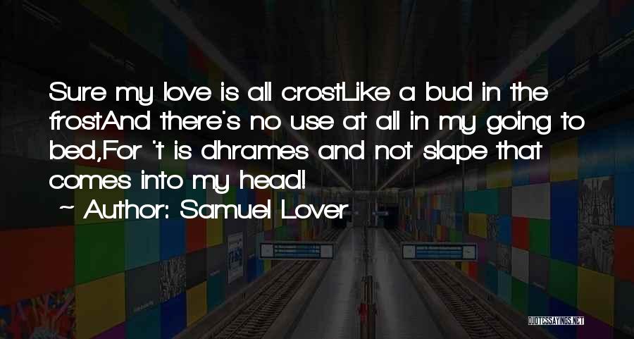 Samuel Lover Quotes: Sure My Love Is All Crostlike A Bud In The Frostand There's No Use At All In My Going To