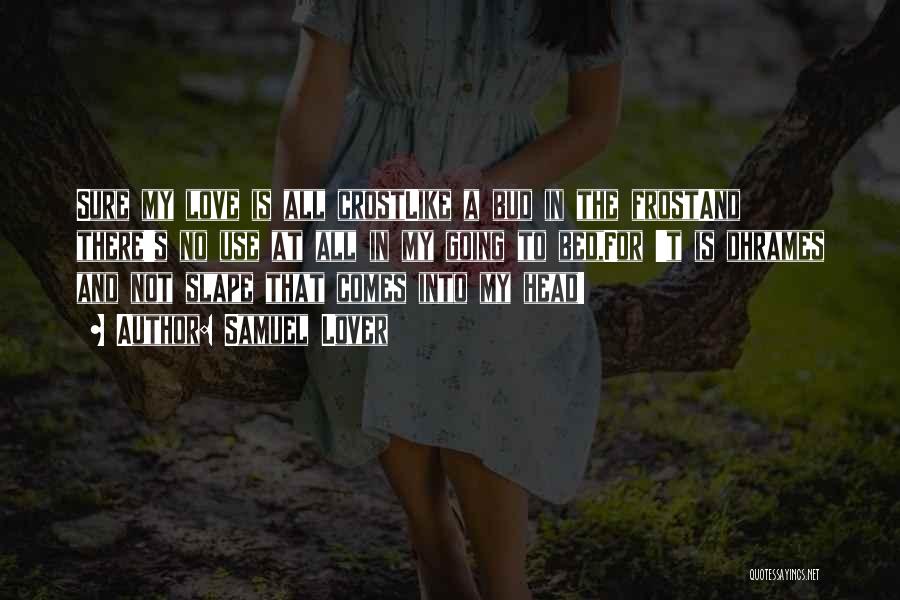Samuel Lover Quotes: Sure My Love Is All Crostlike A Bud In The Frostand There's No Use At All In My Going To