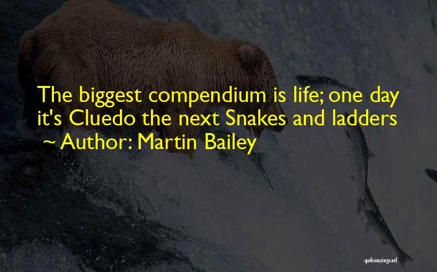 Martin Bailey Quotes: The Biggest Compendium Is Life; One Day It's Cluedo The Next Snakes And Ladders