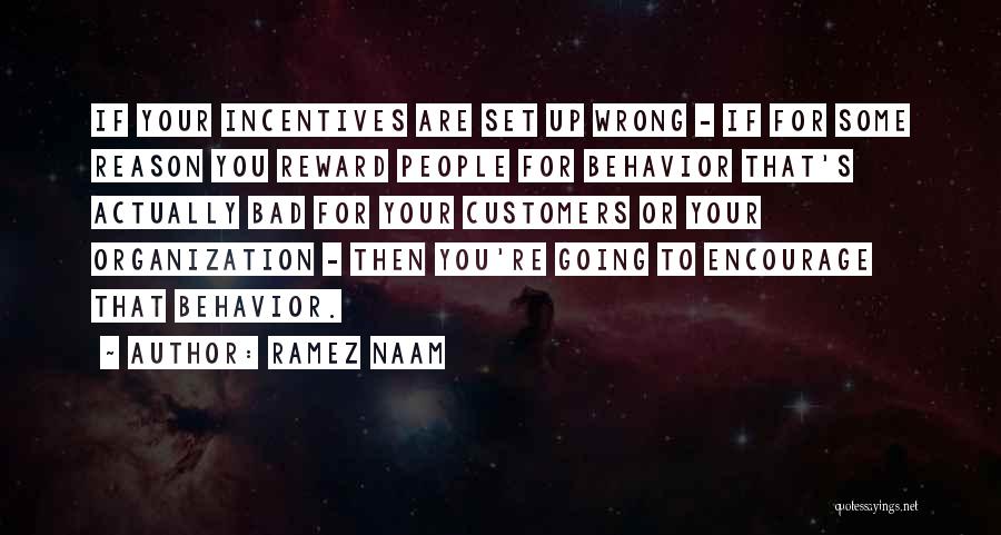 Ramez Naam Quotes: If Your Incentives Are Set Up Wrong - If For Some Reason You Reward People For Behavior That's Actually Bad