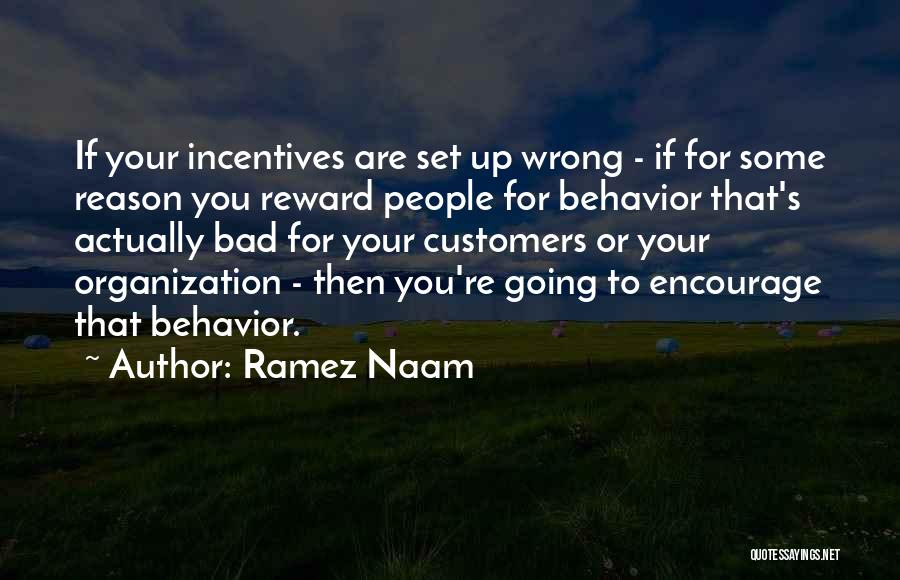 Ramez Naam Quotes: If Your Incentives Are Set Up Wrong - If For Some Reason You Reward People For Behavior That's Actually Bad