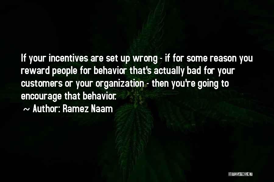 Ramez Naam Quotes: If Your Incentives Are Set Up Wrong - If For Some Reason You Reward People For Behavior That's Actually Bad