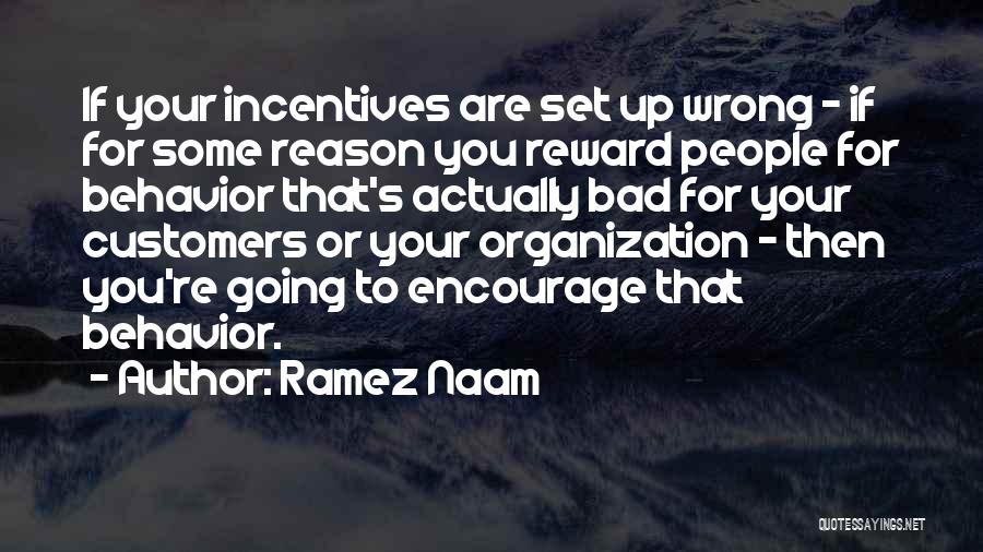 Ramez Naam Quotes: If Your Incentives Are Set Up Wrong - If For Some Reason You Reward People For Behavior That's Actually Bad