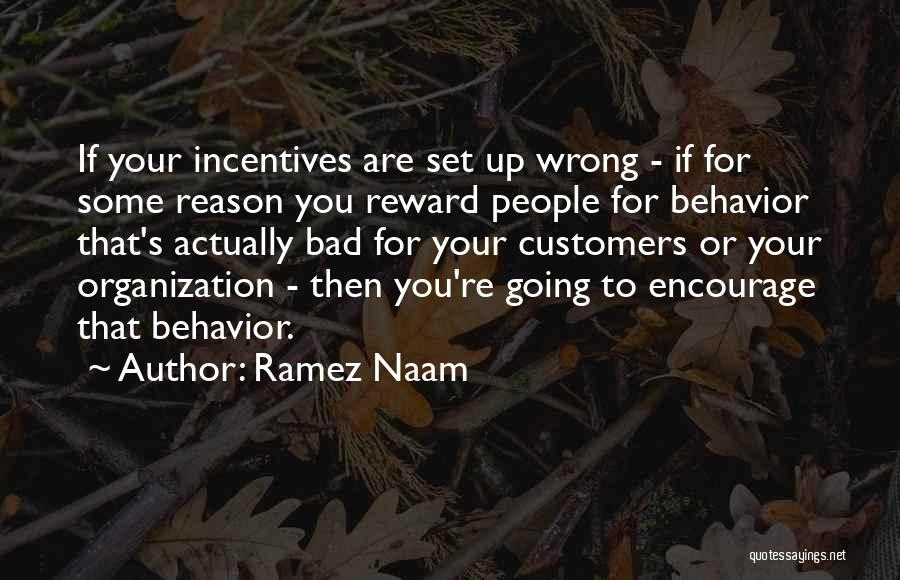 Ramez Naam Quotes: If Your Incentives Are Set Up Wrong - If For Some Reason You Reward People For Behavior That's Actually Bad