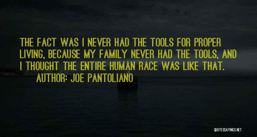 Joe Pantoliano Quotes: The Fact Was I Never Had The Tools For Proper Living, Because My Family Never Had The Tools, And I