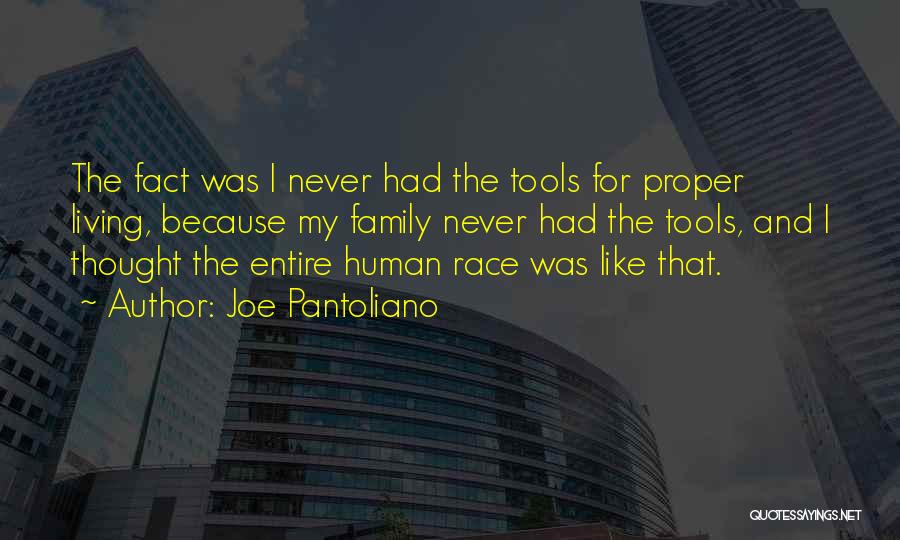 Joe Pantoliano Quotes: The Fact Was I Never Had The Tools For Proper Living, Because My Family Never Had The Tools, And I