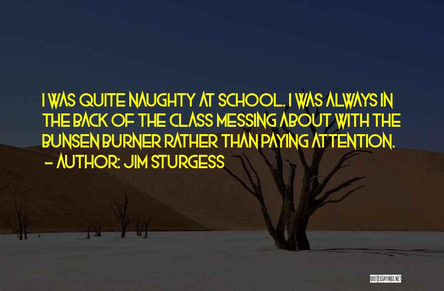 Jim Sturgess Quotes: I Was Quite Naughty At School. I Was Always In The Back Of The Class Messing About With The Bunsen