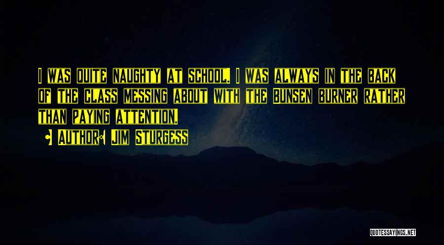 Jim Sturgess Quotes: I Was Quite Naughty At School. I Was Always In The Back Of The Class Messing About With The Bunsen