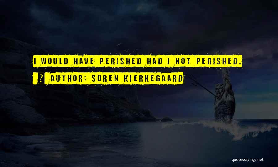 Soren Kierkegaard Quotes: I Would Have Perished Had I Not Perished.