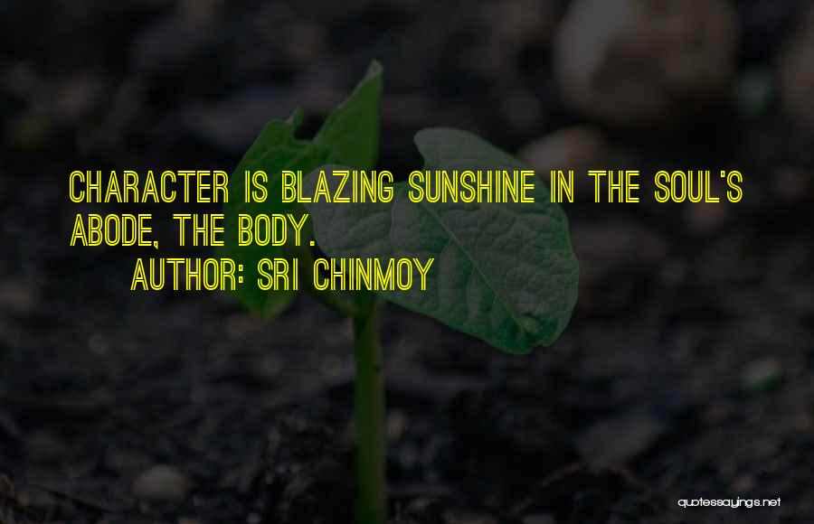 Sri Chinmoy Quotes: Character Is Blazing Sunshine In The Soul's Abode, The Body.