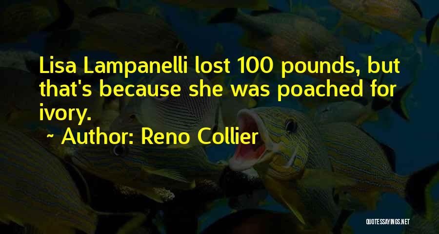 Reno Collier Quotes: Lisa Lampanelli Lost 100 Pounds, But That's Because She Was Poached For Ivory.