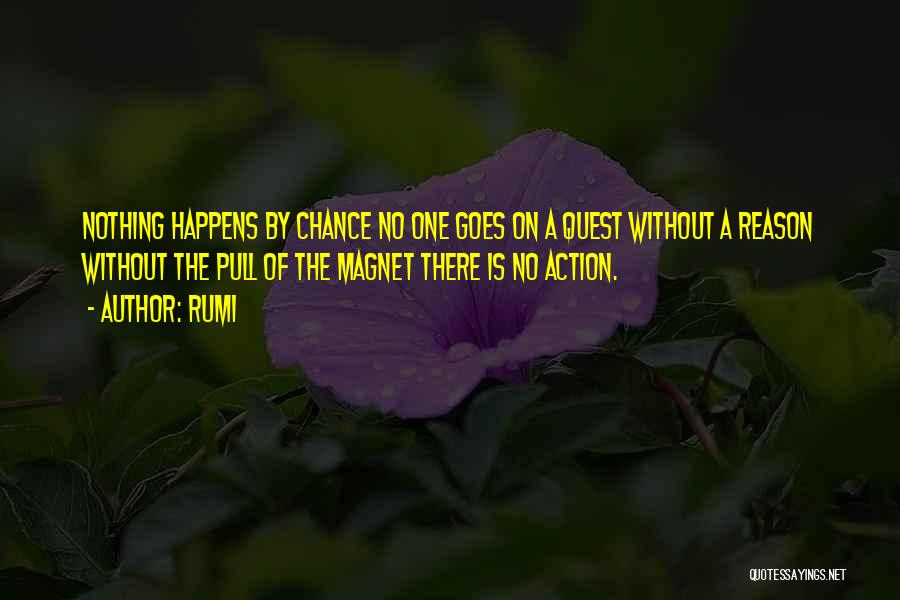 Rumi Quotes: Nothing Happens By Chance No One Goes On A Quest Without A Reason Without The Pull Of The Magnet There