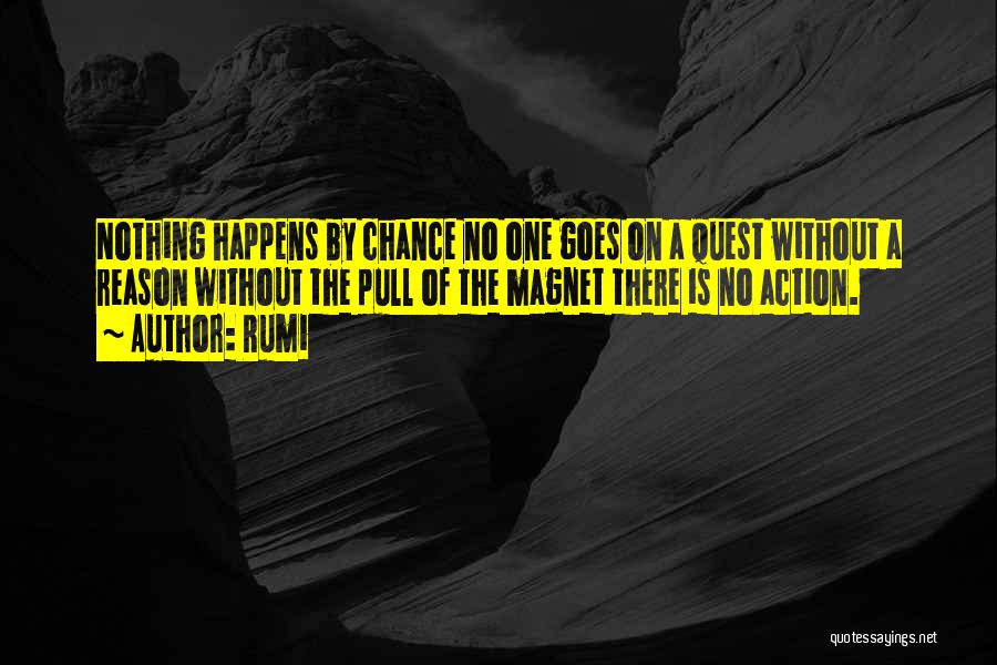 Rumi Quotes: Nothing Happens By Chance No One Goes On A Quest Without A Reason Without The Pull Of The Magnet There
