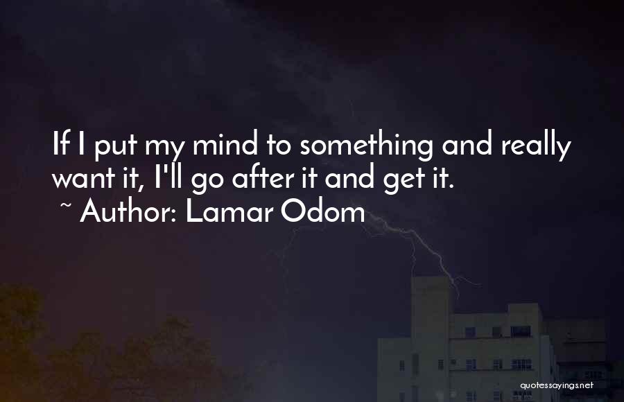 Lamar Odom Quotes: If I Put My Mind To Something And Really Want It, I'll Go After It And Get It.