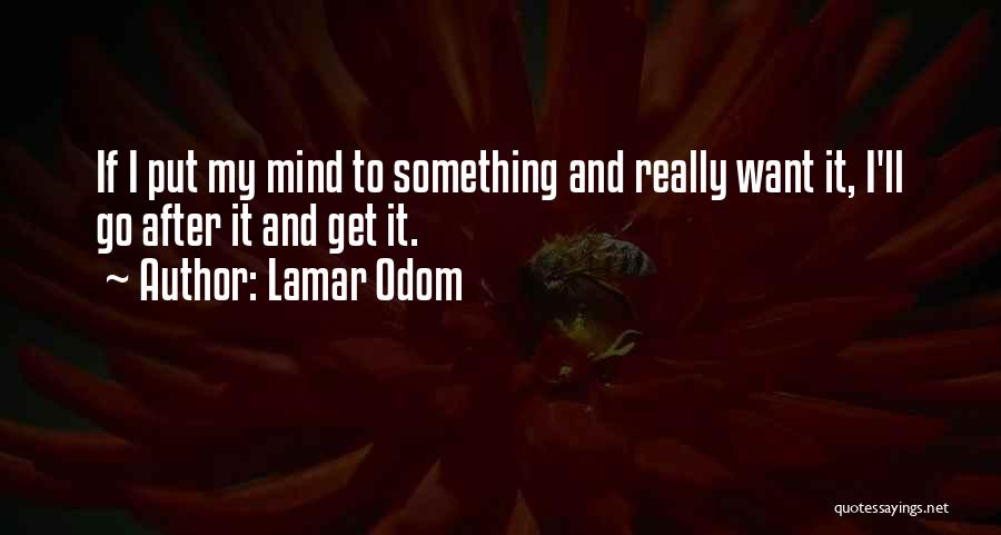 Lamar Odom Quotes: If I Put My Mind To Something And Really Want It, I'll Go After It And Get It.