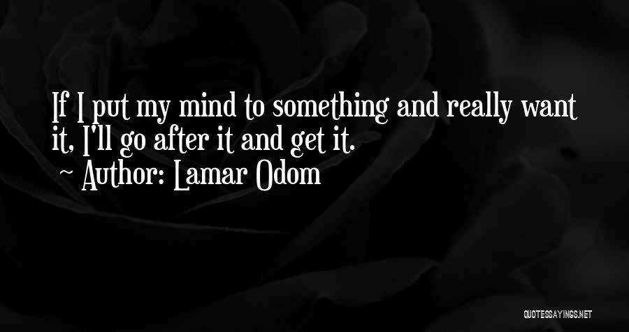 Lamar Odom Quotes: If I Put My Mind To Something And Really Want It, I'll Go After It And Get It.