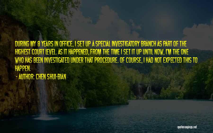 Chen Shui-bian Quotes: During My 8 Years In Office, I Set Up A Special Investigatory Branch As Part Of The Highest Court Level.