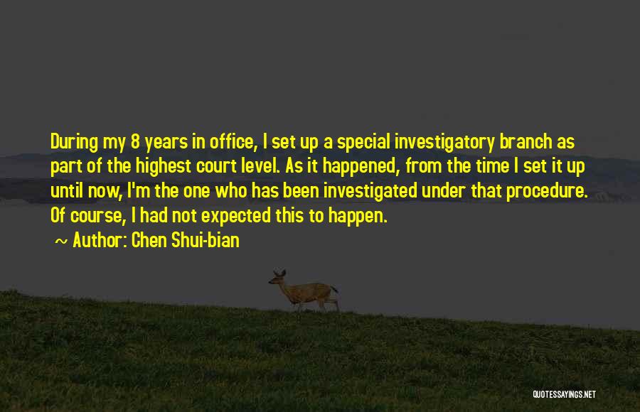 Chen Shui-bian Quotes: During My 8 Years In Office, I Set Up A Special Investigatory Branch As Part Of The Highest Court Level.