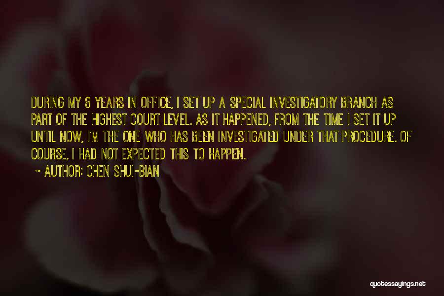 Chen Shui-bian Quotes: During My 8 Years In Office, I Set Up A Special Investigatory Branch As Part Of The Highest Court Level.