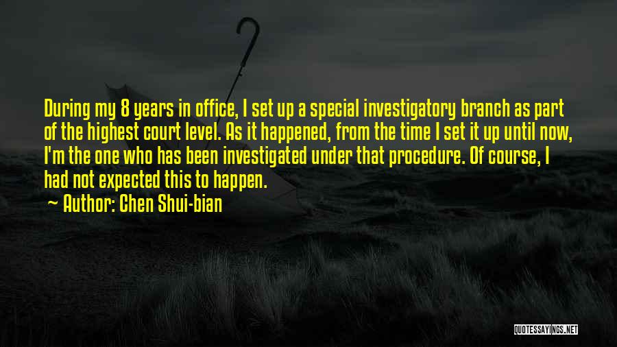 Chen Shui-bian Quotes: During My 8 Years In Office, I Set Up A Special Investigatory Branch As Part Of The Highest Court Level.