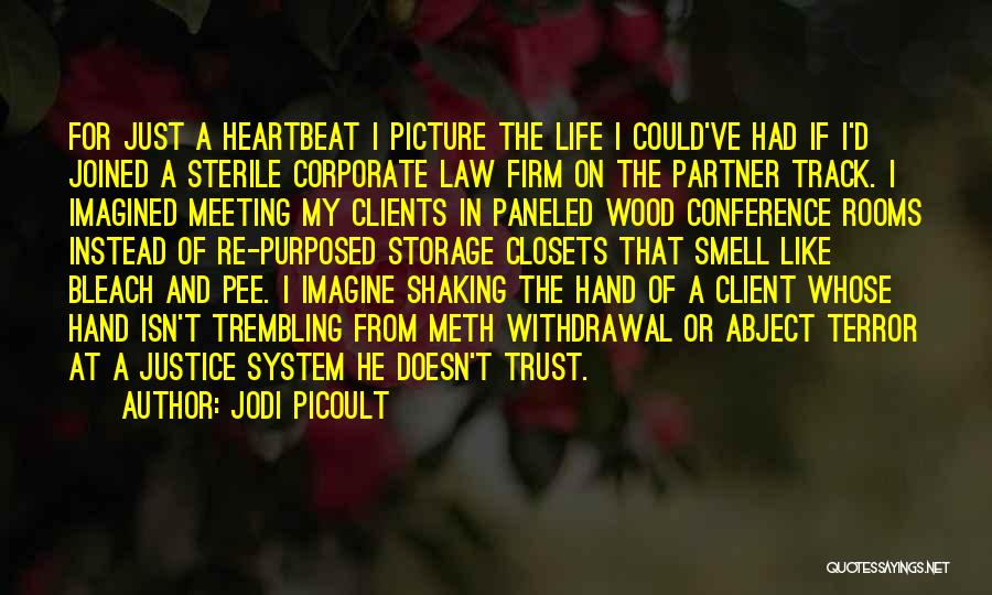 Jodi Picoult Quotes: For Just A Heartbeat I Picture The Life I Could've Had If I'd Joined A Sterile Corporate Law Firm On