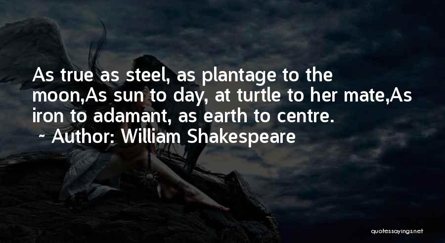 William Shakespeare Quotes: As True As Steel, As Plantage To The Moon,as Sun To Day, At Turtle To Her Mate,as Iron To Adamant,