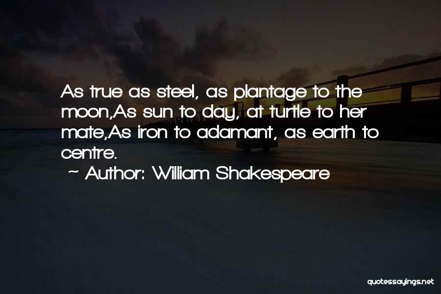 William Shakespeare Quotes: As True As Steel, As Plantage To The Moon,as Sun To Day, At Turtle To Her Mate,as Iron To Adamant,