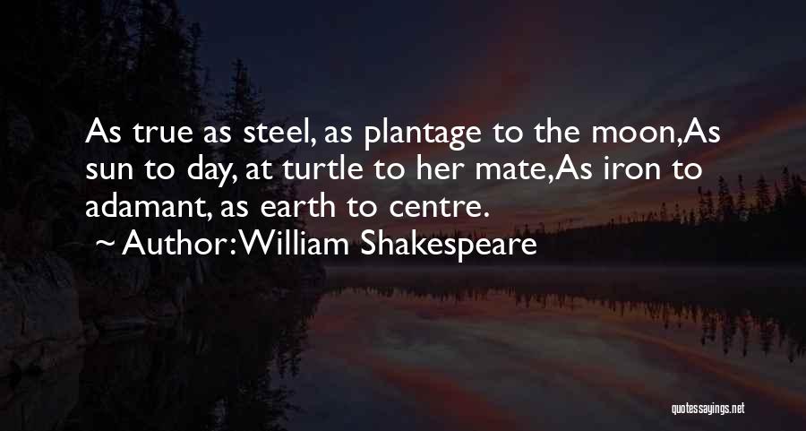 William Shakespeare Quotes: As True As Steel, As Plantage To The Moon,as Sun To Day, At Turtle To Her Mate,as Iron To Adamant,