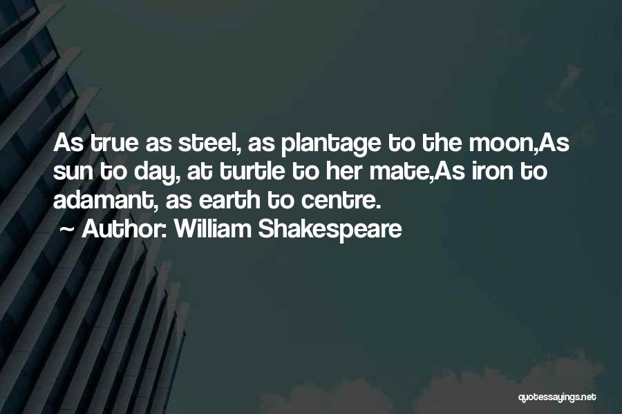 William Shakespeare Quotes: As True As Steel, As Plantage To The Moon,as Sun To Day, At Turtle To Her Mate,as Iron To Adamant,