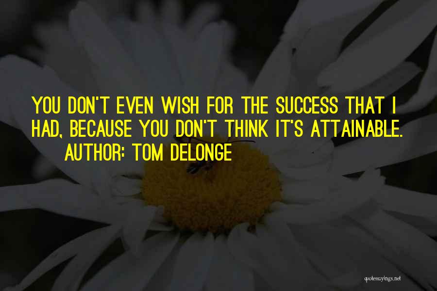 Tom DeLonge Quotes: You Don't Even Wish For The Success That I Had, Because You Don't Think It's Attainable.