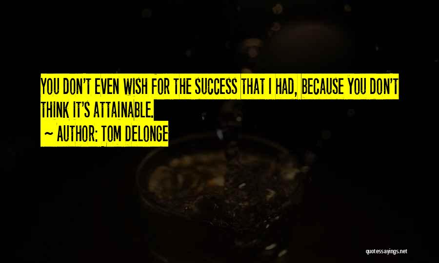 Tom DeLonge Quotes: You Don't Even Wish For The Success That I Had, Because You Don't Think It's Attainable.