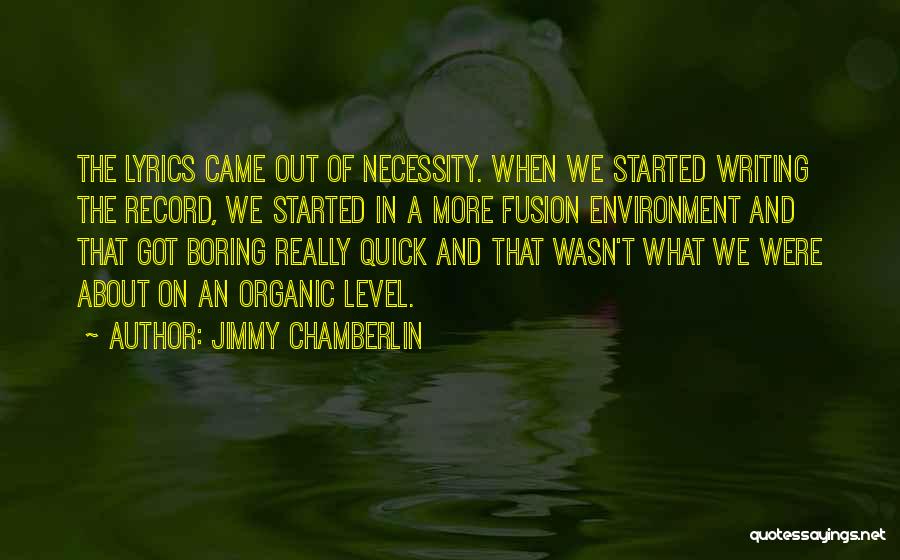 Jimmy Chamberlin Quotes: The Lyrics Came Out Of Necessity. When We Started Writing The Record, We Started In A More Fusion Environment And