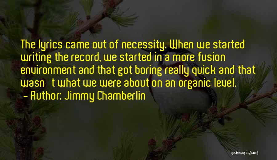 Jimmy Chamberlin Quotes: The Lyrics Came Out Of Necessity. When We Started Writing The Record, We Started In A More Fusion Environment And