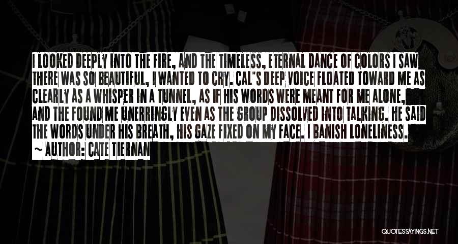 Cate Tiernan Quotes: I Looked Deeply Into The Fire, And The Timeless, Eternal Dance Of Colors I Saw There Was So Beautiful, I