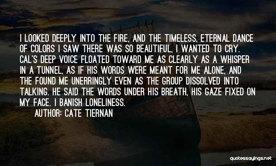 Cate Tiernan Quotes: I Looked Deeply Into The Fire, And The Timeless, Eternal Dance Of Colors I Saw There Was So Beautiful, I