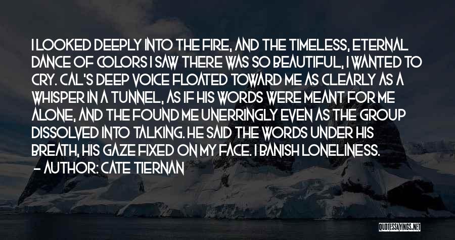 Cate Tiernan Quotes: I Looked Deeply Into The Fire, And The Timeless, Eternal Dance Of Colors I Saw There Was So Beautiful, I