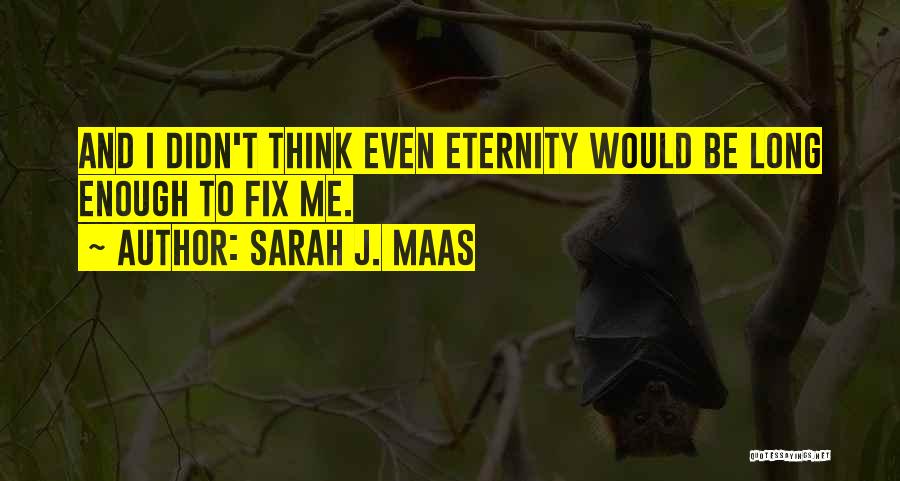 Sarah J. Maas Quotes: And I Didn't Think Even Eternity Would Be Long Enough To Fix Me.