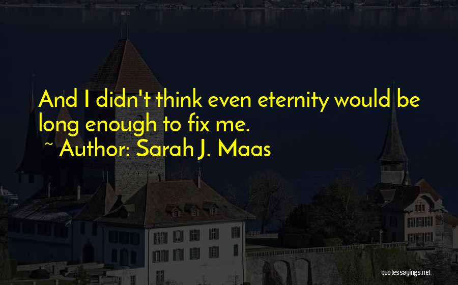 Sarah J. Maas Quotes: And I Didn't Think Even Eternity Would Be Long Enough To Fix Me.