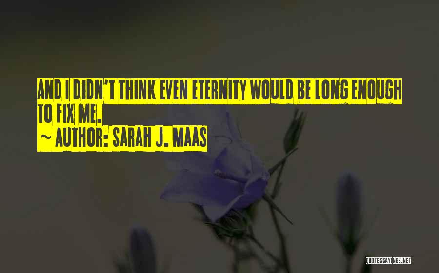 Sarah J. Maas Quotes: And I Didn't Think Even Eternity Would Be Long Enough To Fix Me.