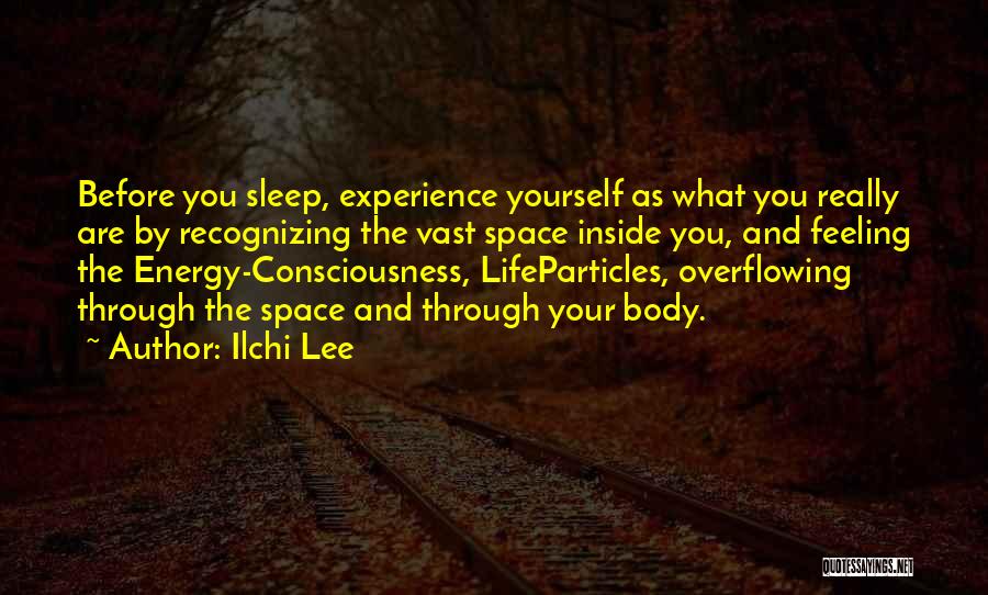 Ilchi Lee Quotes: Before You Sleep, Experience Yourself As What You Really Are By Recognizing The Vast Space Inside You, And Feeling The