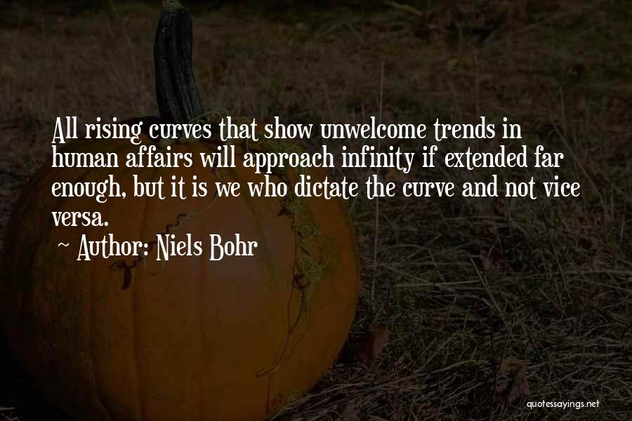 Niels Bohr Quotes: All Rising Curves That Show Unwelcome Trends In Human Affairs Will Approach Infinity If Extended Far Enough, But It Is