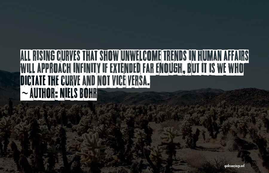 Niels Bohr Quotes: All Rising Curves That Show Unwelcome Trends In Human Affairs Will Approach Infinity If Extended Far Enough, But It Is