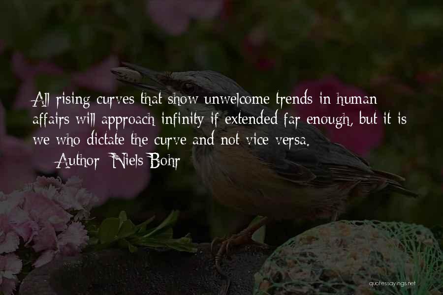 Niels Bohr Quotes: All Rising Curves That Show Unwelcome Trends In Human Affairs Will Approach Infinity If Extended Far Enough, But It Is